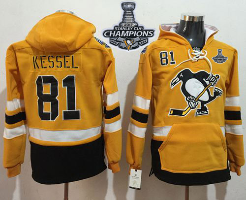 Penguins #81 Phil Kessel Gold Sawyer Hooded Sweatshirt Stadium Series Stanley Cup Finals Champions Stitched NHL Jersey